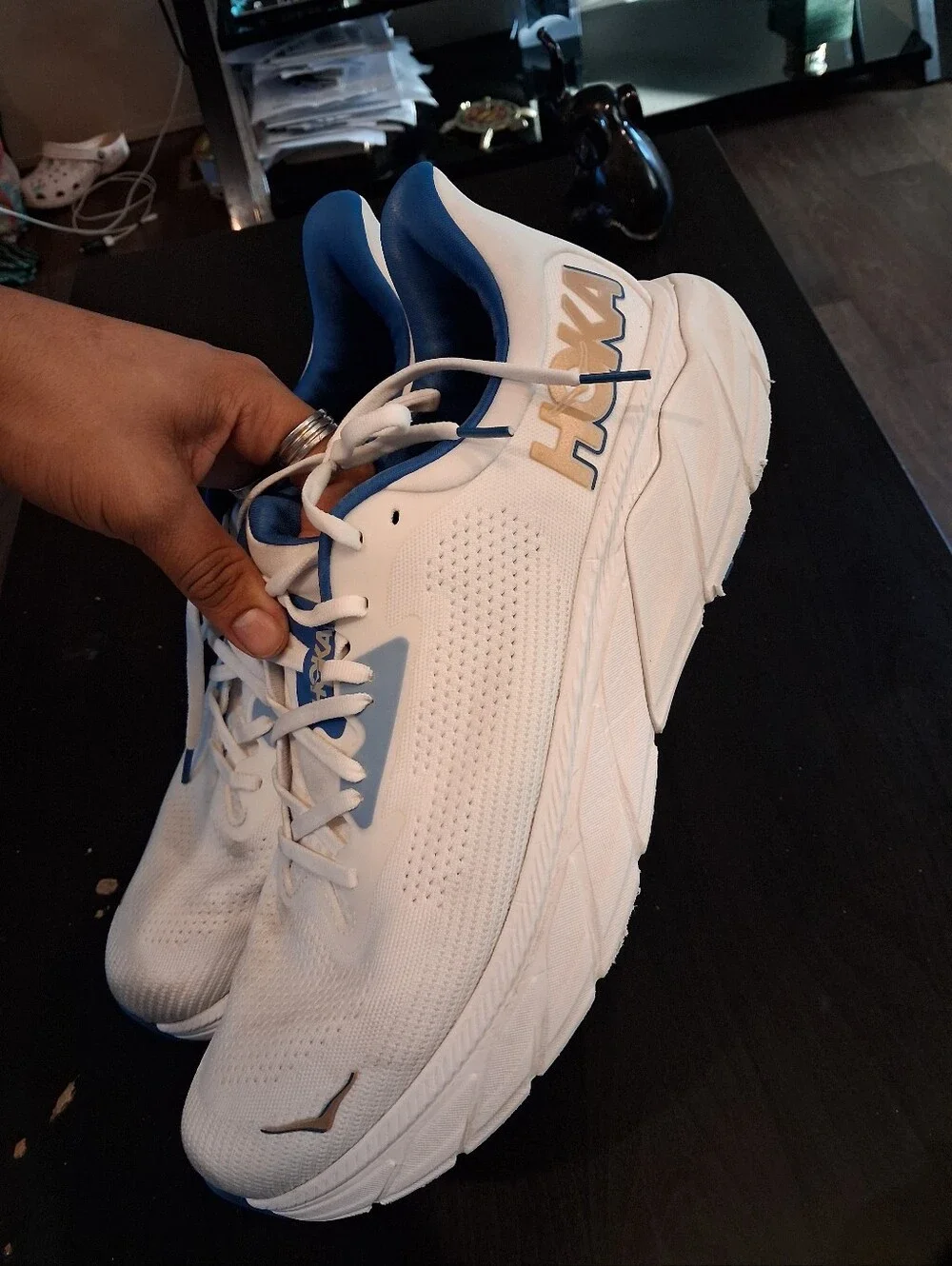 Hoka white running